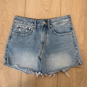 JBD Women’s High-Rise Light Blue Distressed Jean Shorts